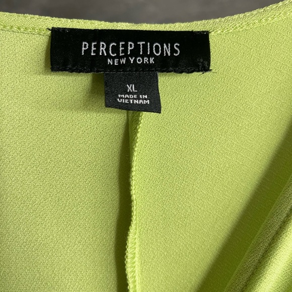 NWT  Perceptions Lime green XL stretchy dress summer - Picture 6 of 9